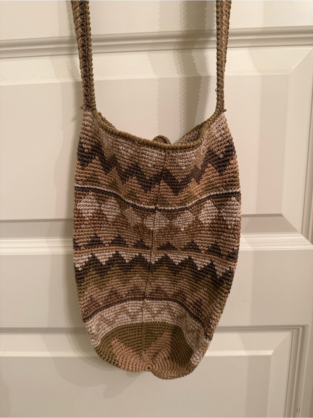 Peruvian Connection Woven Shoulder Bag in Brown, Cream, and Tan